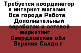 Требуется координатор в интернет-магазин - Все города Работа » Дополнительный заработок и сетевой маркетинг   . Свердловская обл.,Верхняя Салда г.